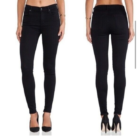 AGOLDE Sophie Mid Rise Skinny Jeans Jet Black Size 25 - Picture 3 of 9